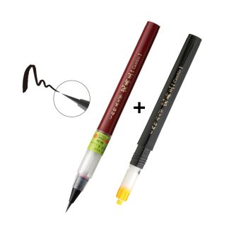 ZIG Kuretake Bimoji Cambio Extra fine brush pen + one extra ink cartridge