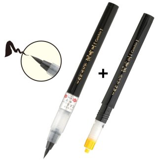 ZIG Kuretake Bimoji Cambio Medium Brush Black pen + one extra ink cartridge