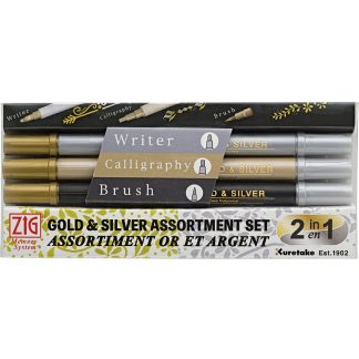 ZIG Kuretake Gold & Silver Twin Marker Assortment Set