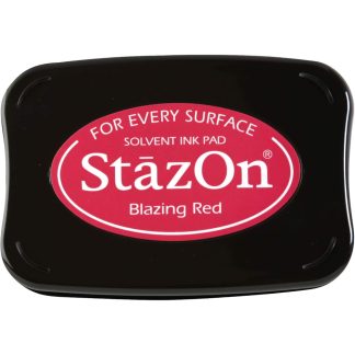 Tsukineko StazOn Solvent ink pad : Blazing Red (SZ-021)