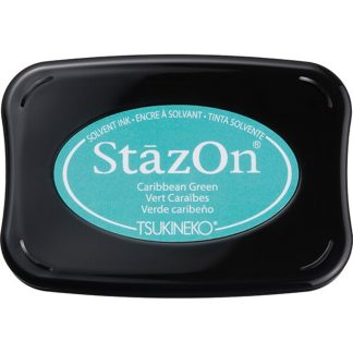 Tsukineko StazOn Solvent ink pad : Caribbean Green (SZ-055)